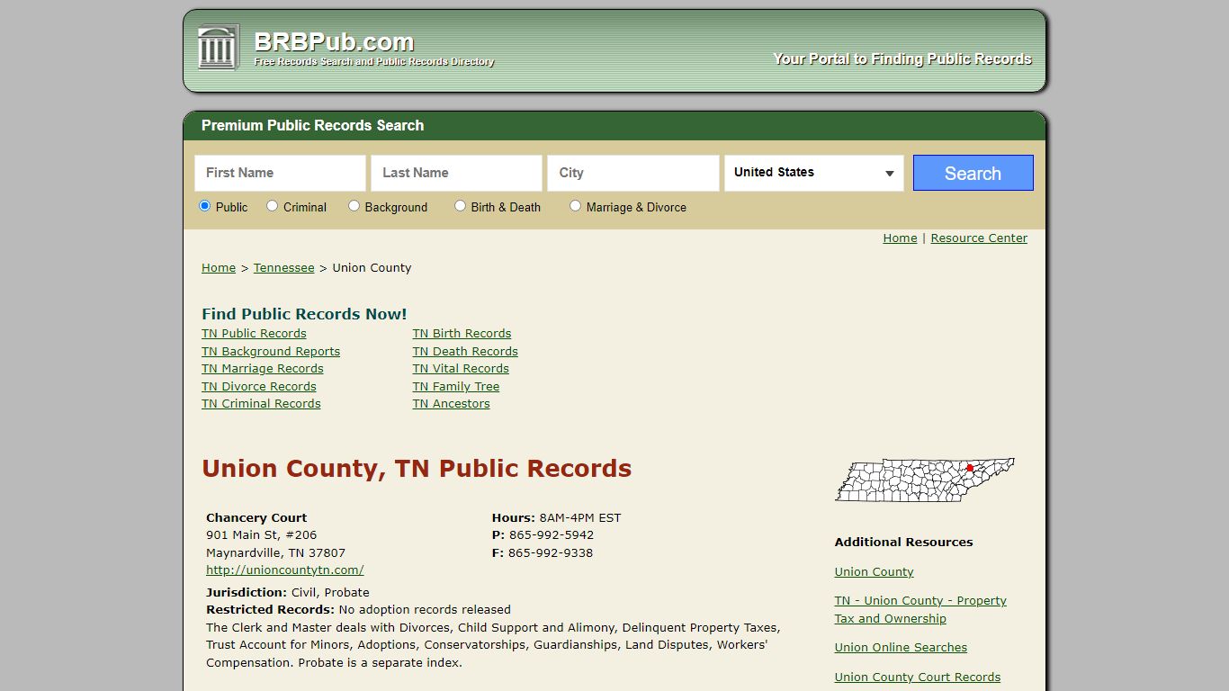 Union County Public Records | Search Tennessee Government ...