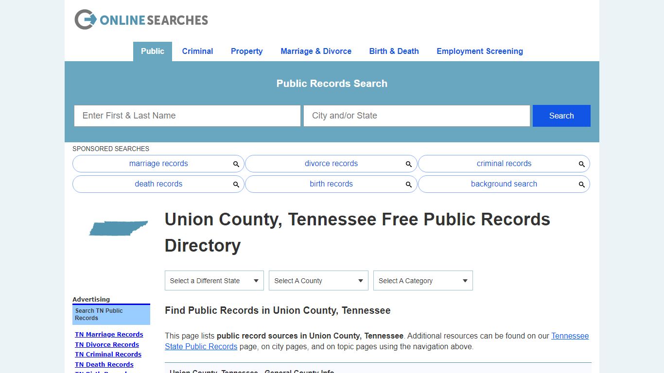 Union County, Tennessee Public Records Directory
